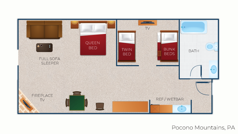The floor plan for the KidCabin Suite 
